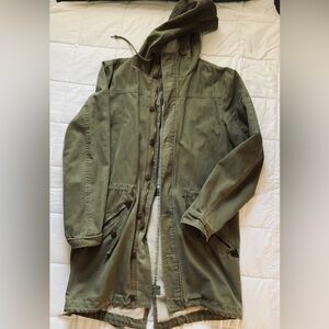 Weatherproof vintage Green utility jacket with hood size small